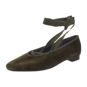Alex Mill Dark Green Velvet Flats